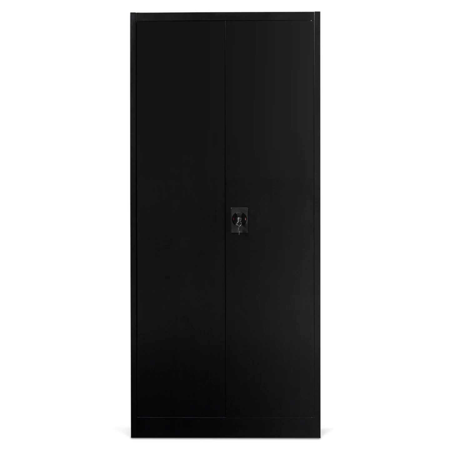 Armoire de bureau 80 x 180 cm 4 étagères modulables 5 niveaux métal noir