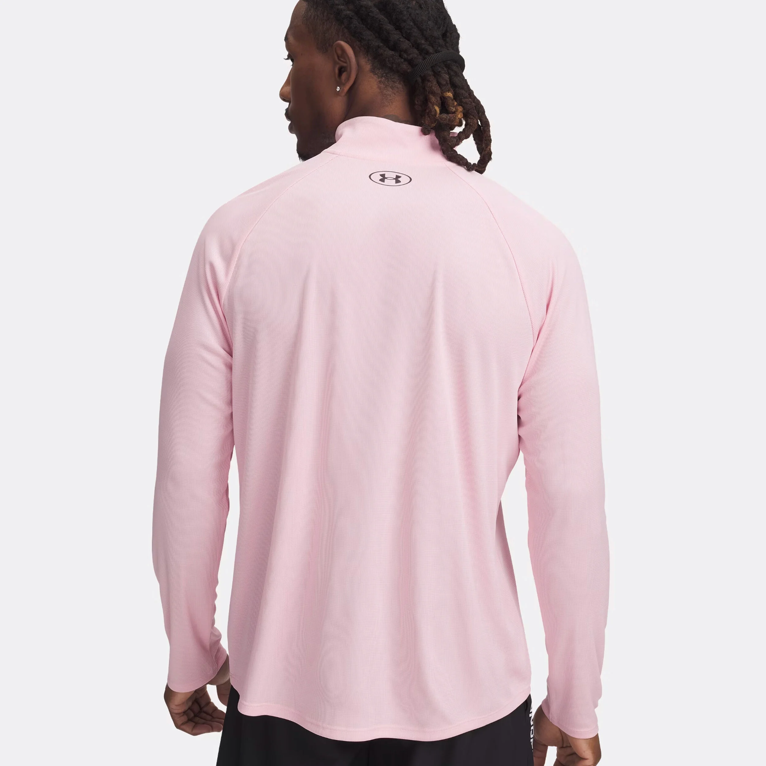 Under Armour Tech Textured Half-Zip Haut Manches Longues Hommes - Pink