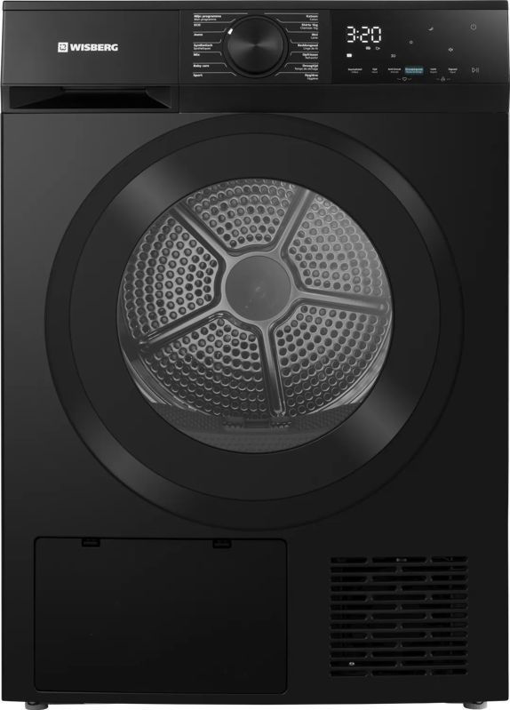 Wisberg - WBDR1400A38BNB - Warmtepompdroger - Zwart - 8 Kilogram Vulgewicht - Energieklasse C