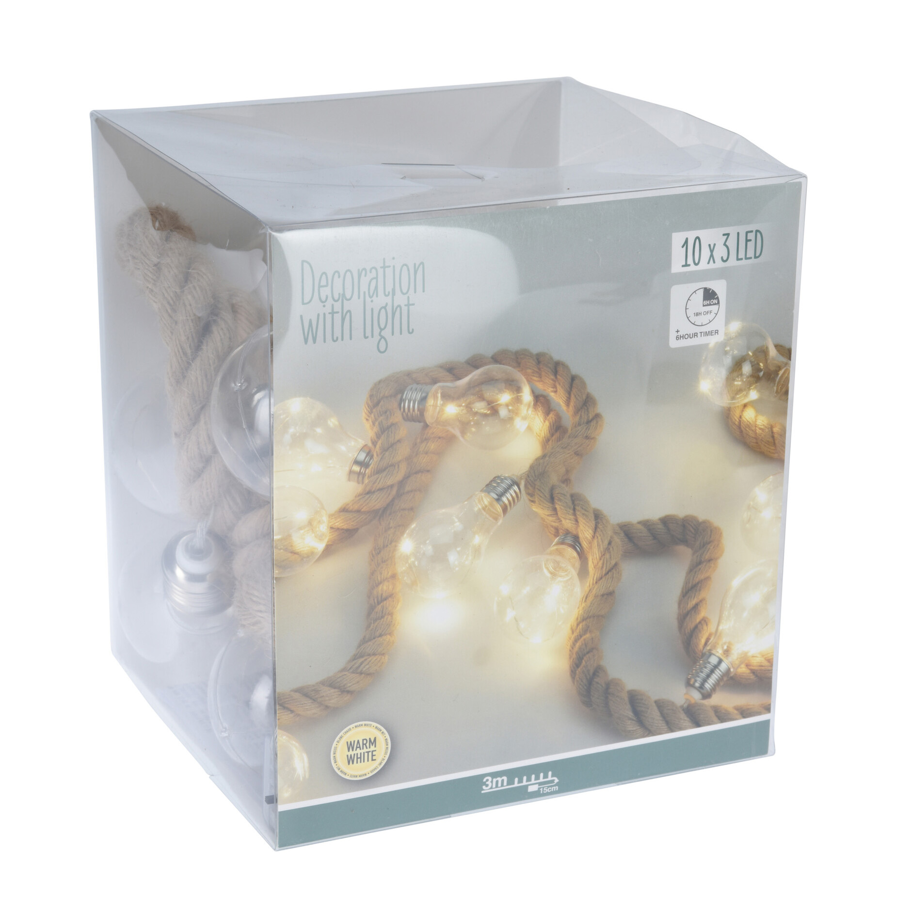 LED Lichterkette 10 Glühbirnen warmweiss