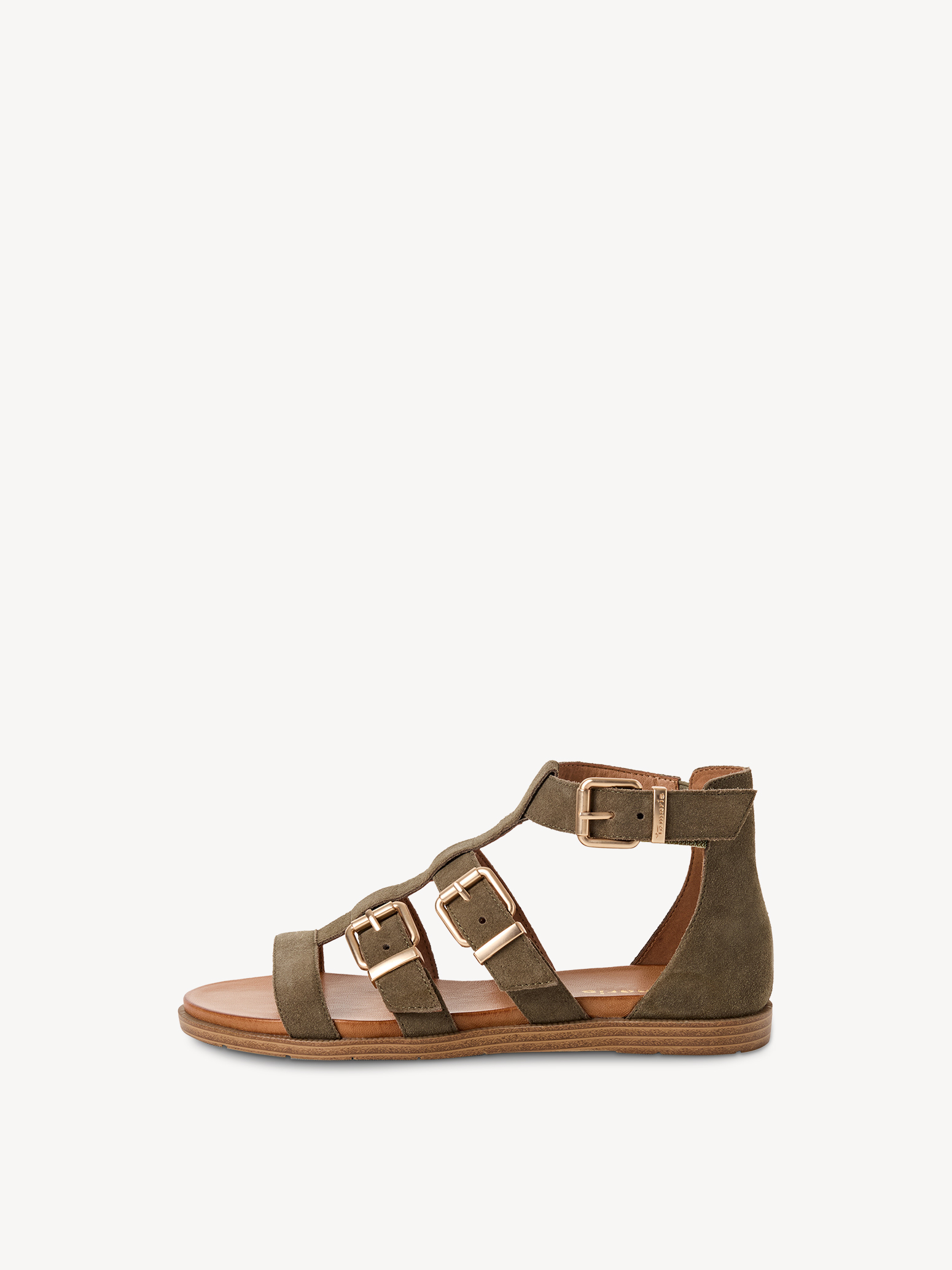 Leren Sandaal - khaki