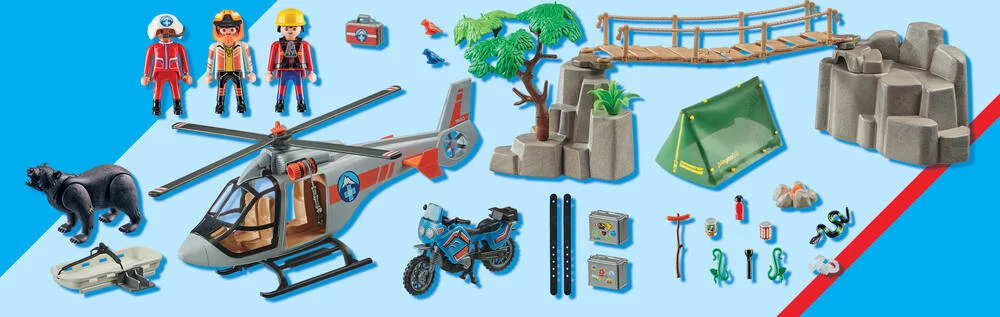 UNITE DE SECOURISTES AVEC HELICOPTERE 70663
