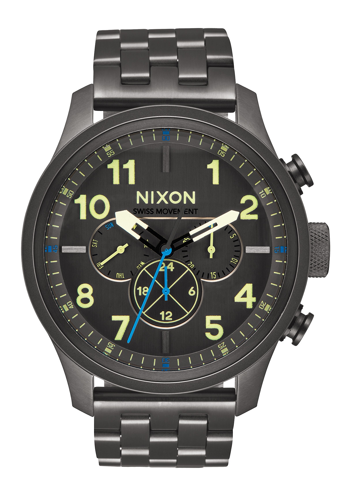 Nixon The Safari Dual Time All Gunmetal / Lum A1081-1418