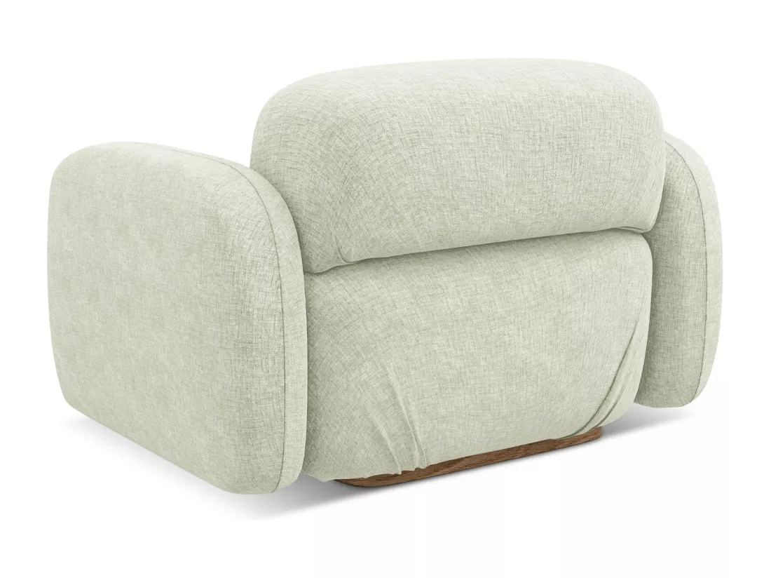 Fauteuil en tissu chenille - blanc - AILANI