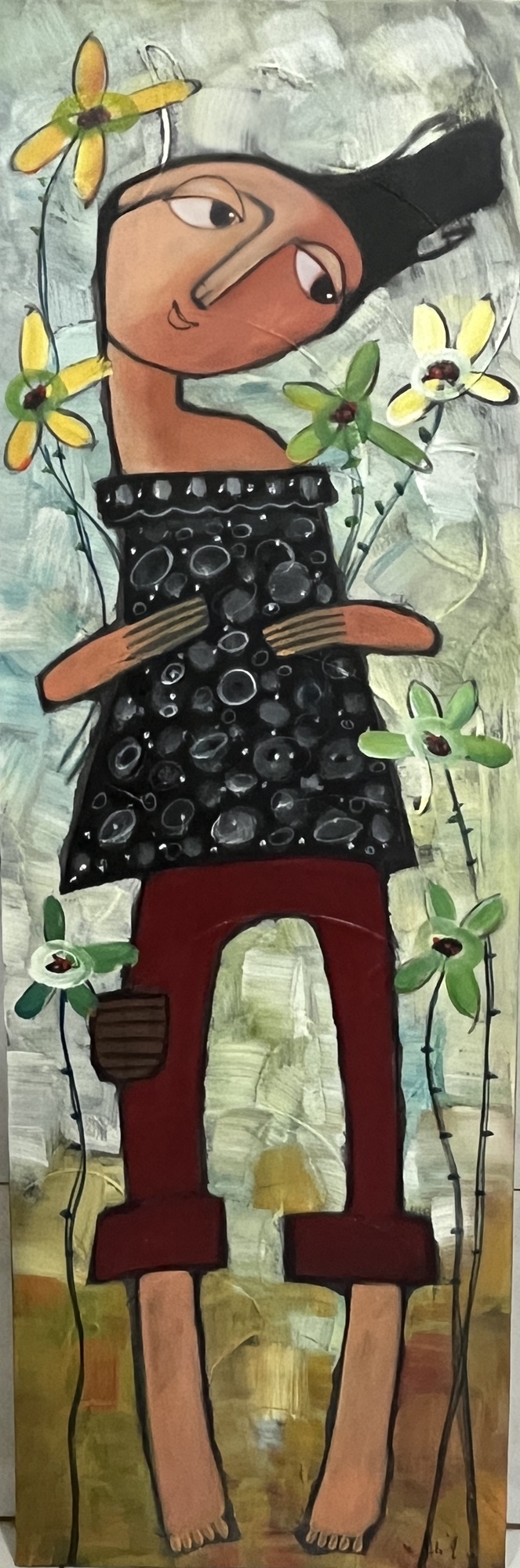 Gemälde 'Boy', H 120 cm, B 40 cm, L 4 cm von fischer's lagerhaus