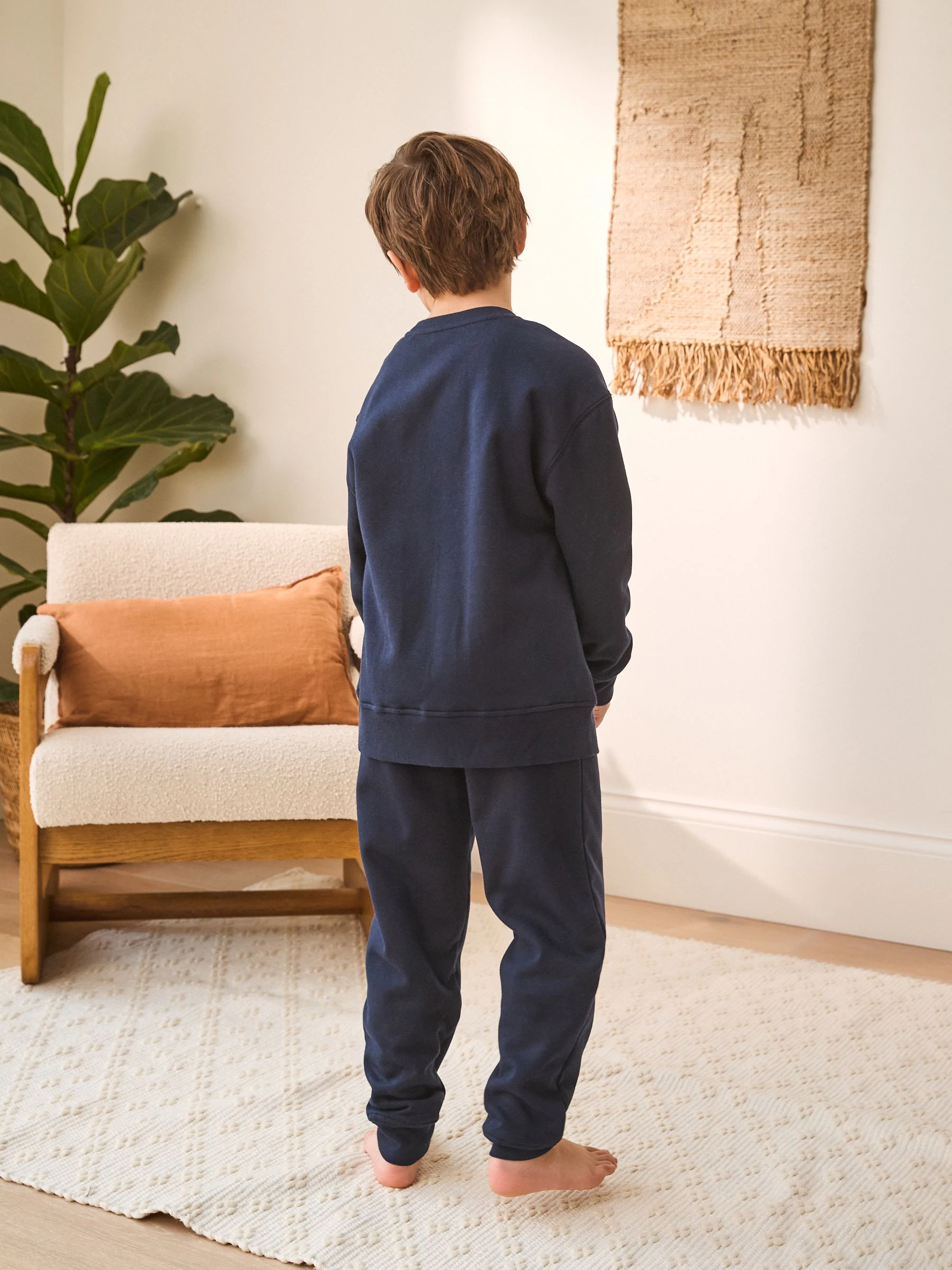 Marineblauw - Enkele behaaglijke fleece pyjama (3 - 16 jr)