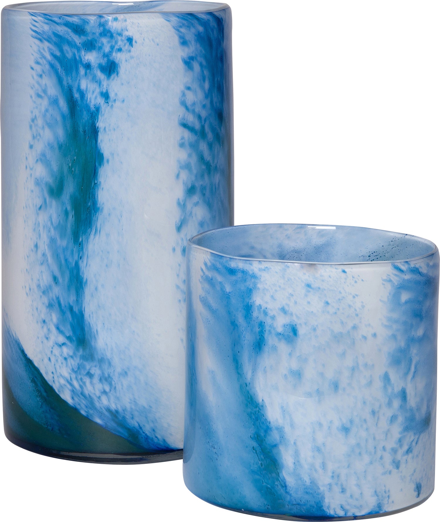 Intratuin vaas Vinz blauw / wit D 20 H 37,5 cm