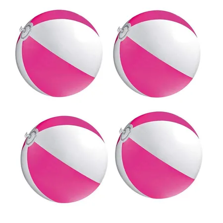 Macma Strandball pink-weiß, 4 Stück
