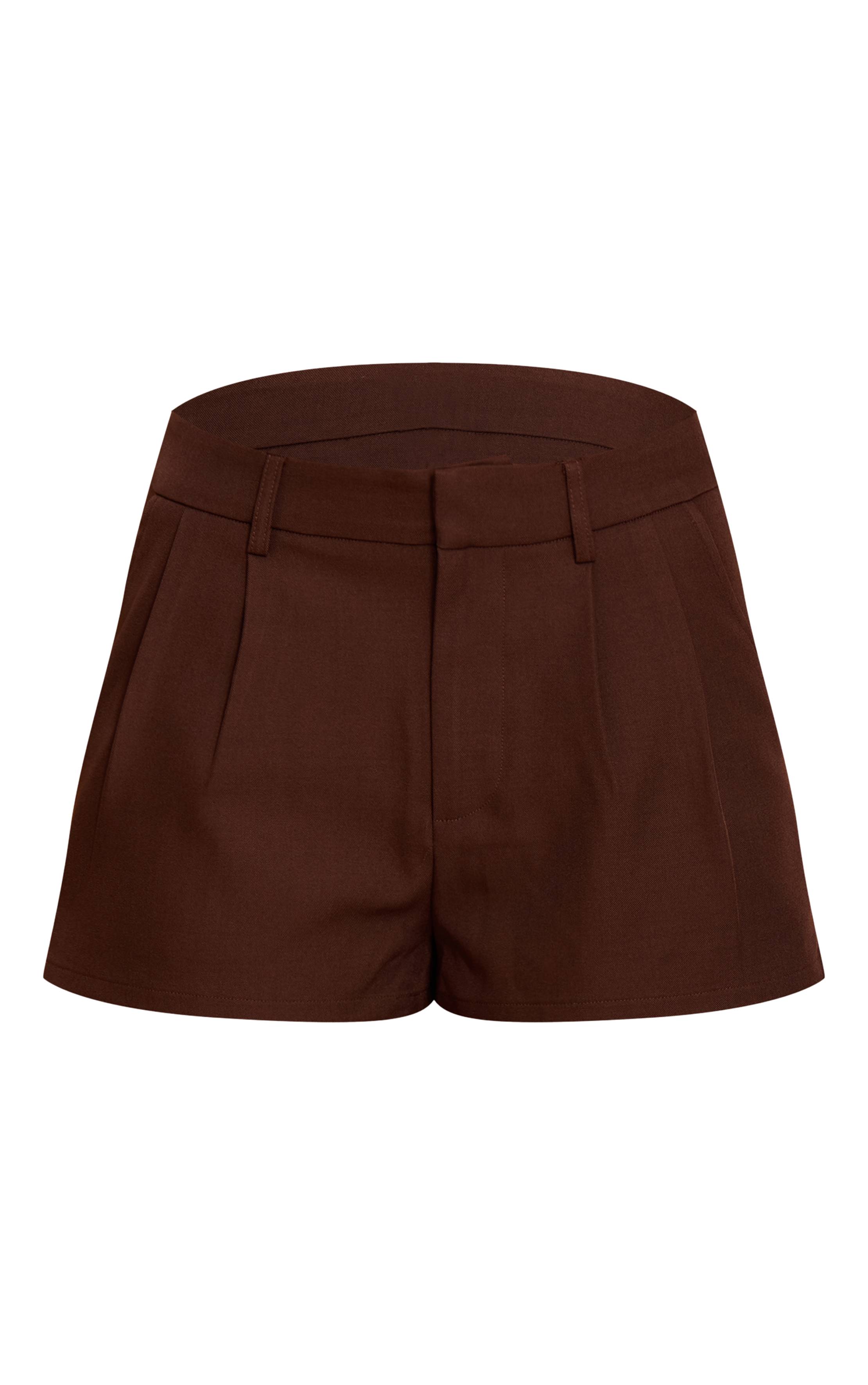 Chocolat Short Tailleur Tissé