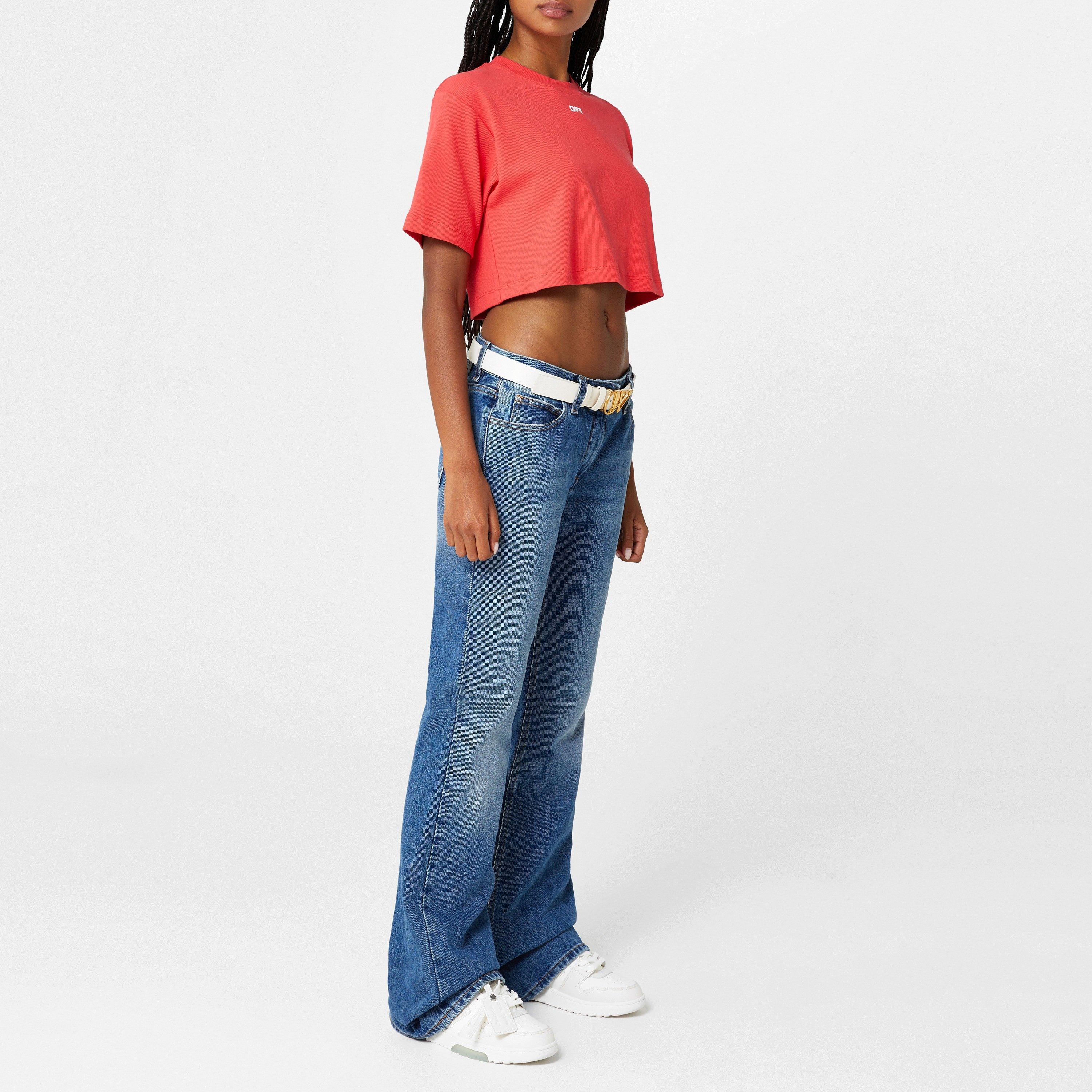 Off White Cropped T Shirt
