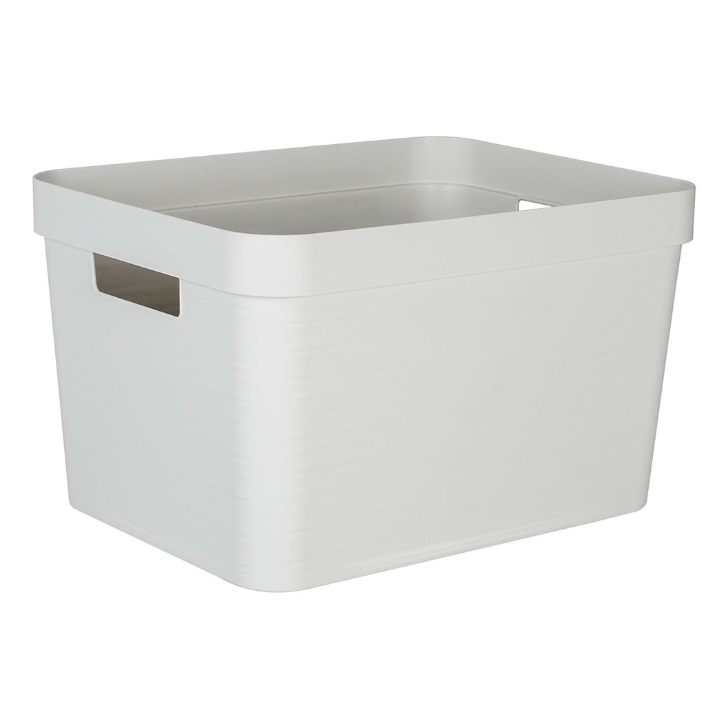 Boite de rangement Stone blanche 30L