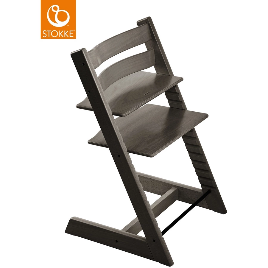 STOKKE® Mega Tripp Trapp® Set Hochstuhl Buche Hazy Grey inkl. Newborn Set™ Grey und Baby Set Hazy Grey