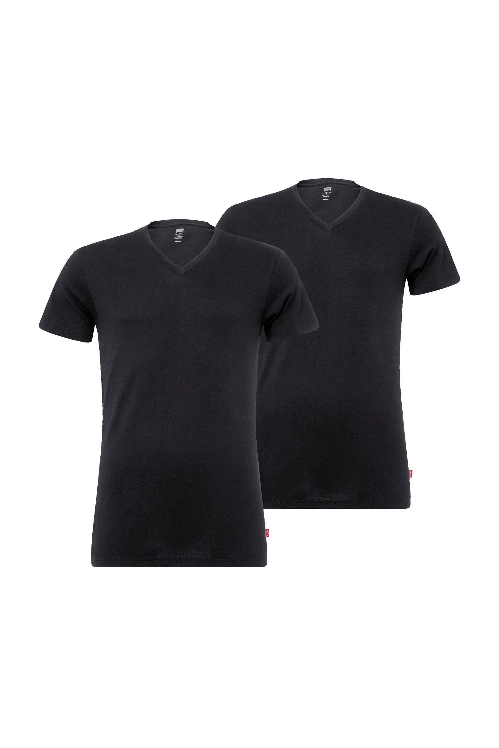 Levi's ondershirt (set van 2) zwart