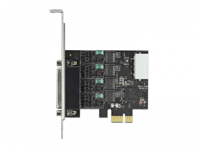 Delock PCI-Express-Karte 89895 4x RS-232 mit Spannungsverso PCIe-Schnittstellenkarte mit vier seriellen Ports