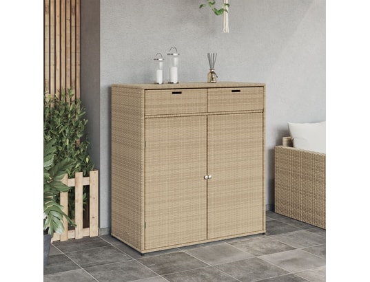 VIDAXL - Armoire de jardin Armoire de rangement jardin beige 105x55x113 cm résine tress...