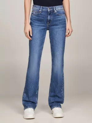 Calça jeans Maddie Mid Rise Bootcut com lavagem desbotada