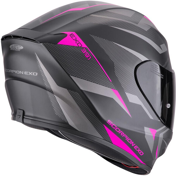 Scorpion - Casque Exo-391 Aaxo Noir Mat / Argent / Rose