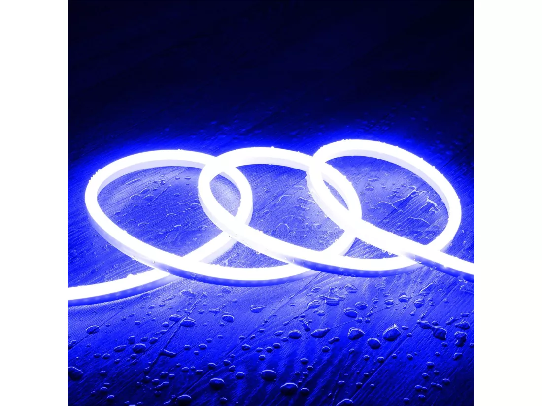 Ruban Néon LED Dimmable 220V SFLEX8 IP65 sur mesure coupe tous les 100 cm Bleu 20 m