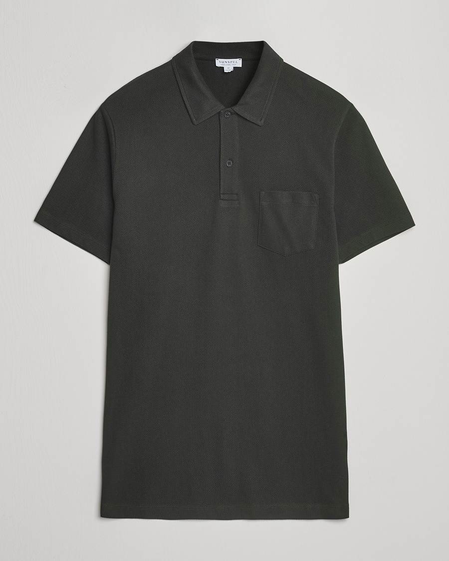 Sunspel Riviera Polo Shirt Dark Green