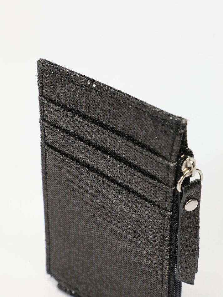 Porta-cartões com glitter - Preto