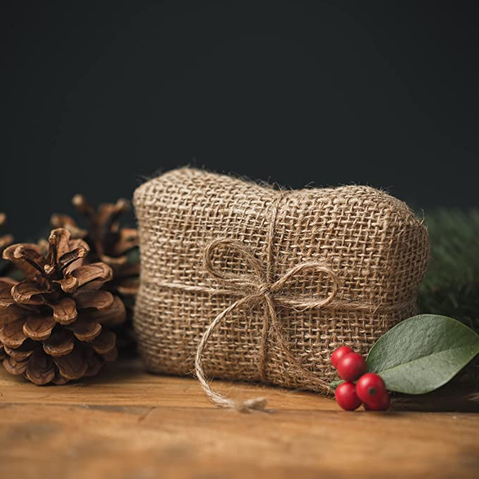 (6mmx30m) Geschenkband Nature Jute Deko Band Bastel Kordel Paketschnur - Braun