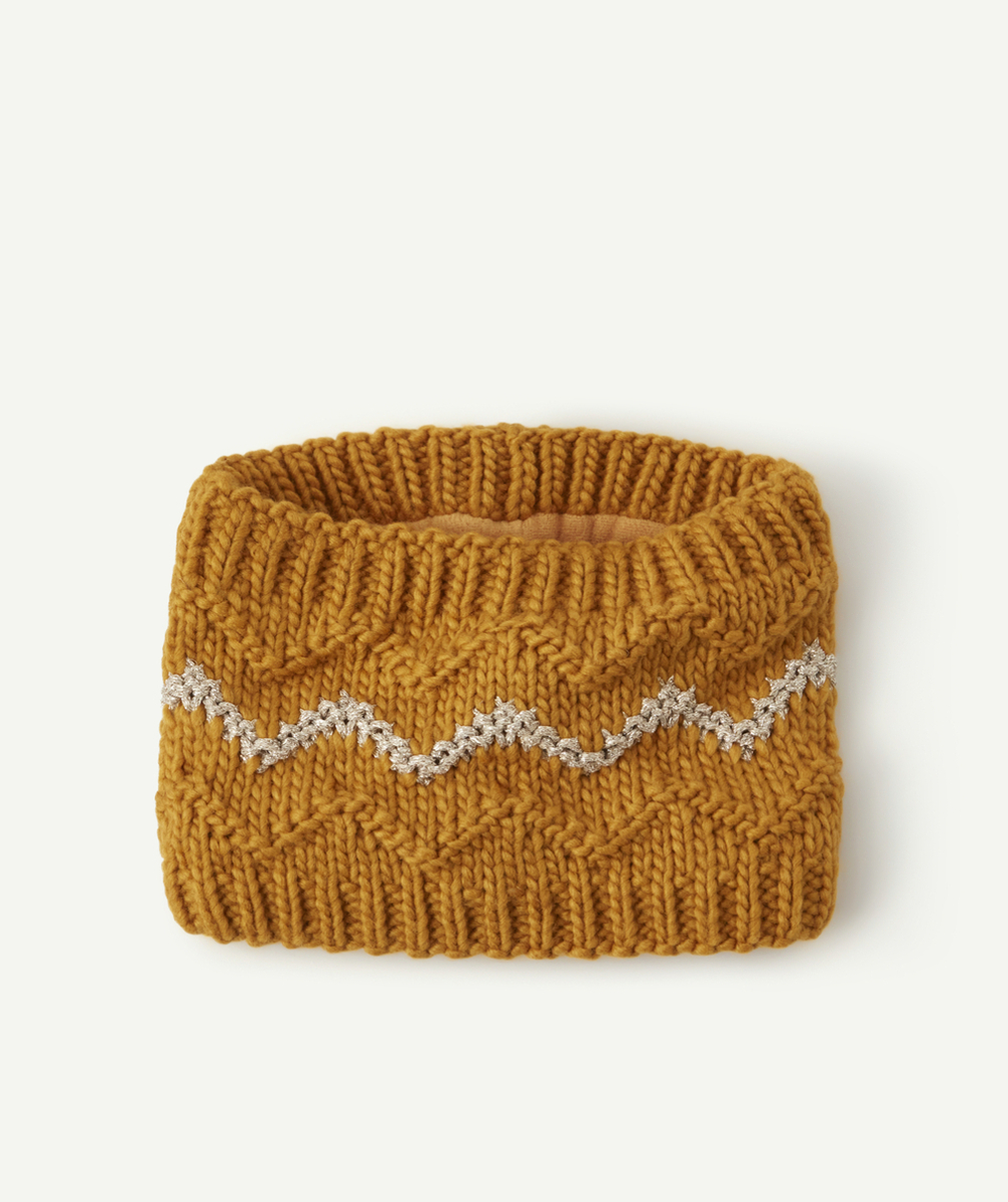 SNOOD JAUNE MOUTARDE EN FIBRES RECYCLÉES BÉBÉ FILLE