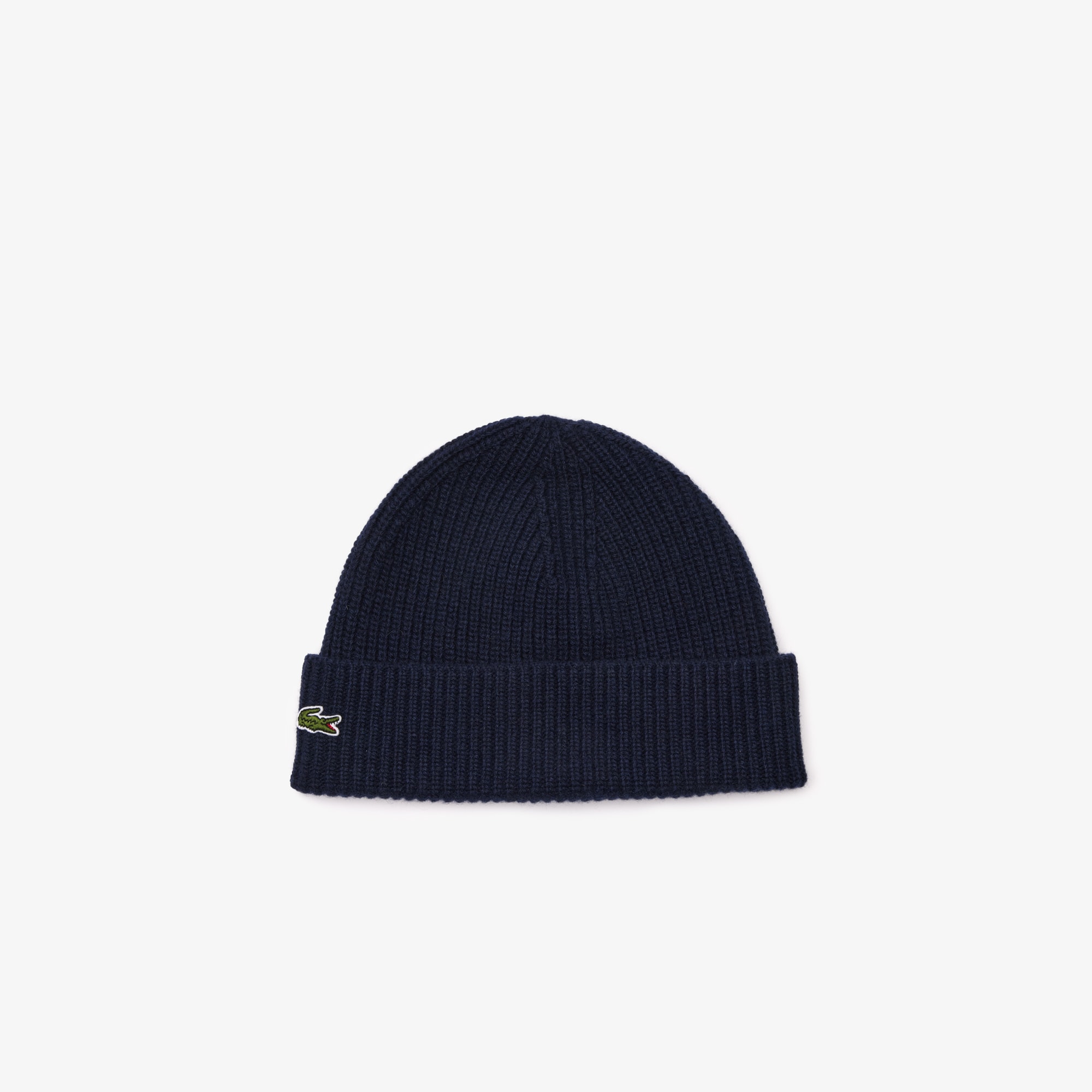 Bonnet maille côtelée en cachemire Bonnets & Gants - Bleu - Lacoste - Femme