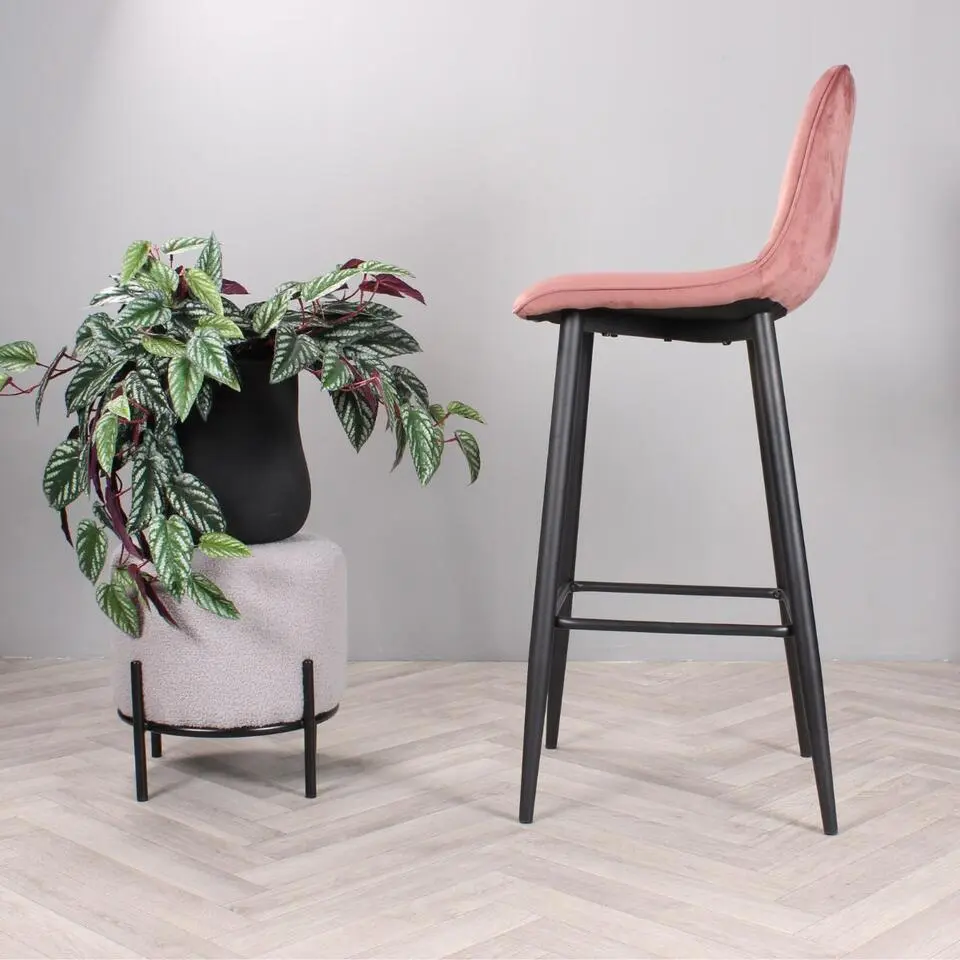 DS4U - Gaby barkruk velvet 75 cm 2.0 - roze