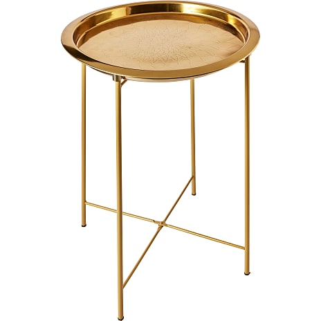 Brass sidebord med mønster - guldfarvet