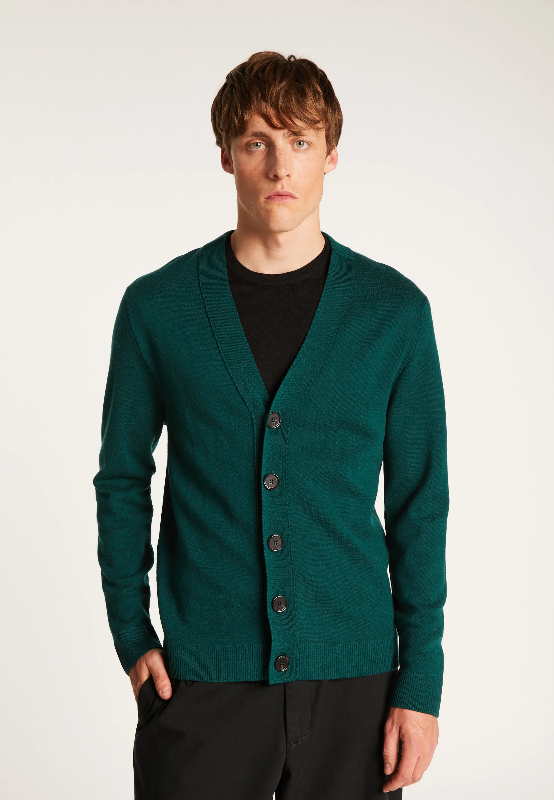 EZRAAH24 - Gilet boutonné en laine mérinos | Vert