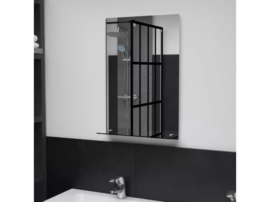 Miroir mural avec étagère 40x60 cm Verre trempé