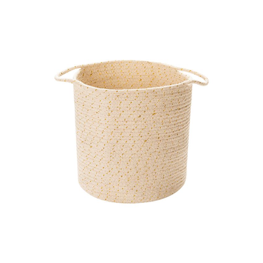 Panier de rangement en coton et lurex - Ecru