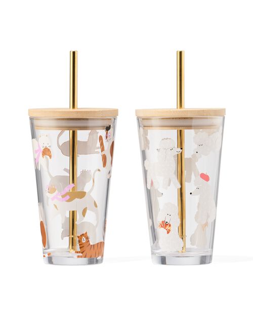 gourde avec paille 410 ml verre