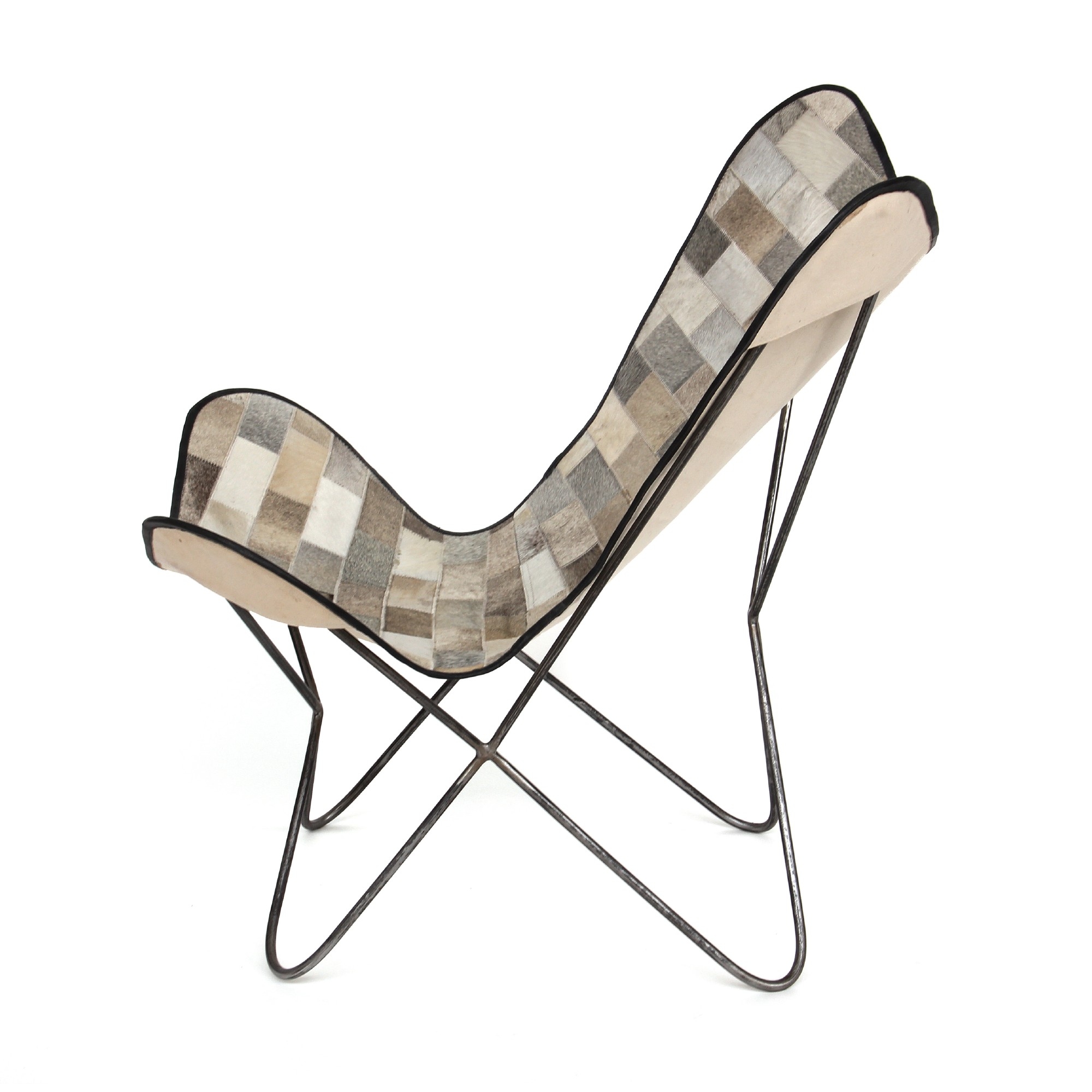Lounger 'Jimmy', grau, weiß, T 72 cm, B 82 cm, H 92 cm von fischer's lagerhaus
