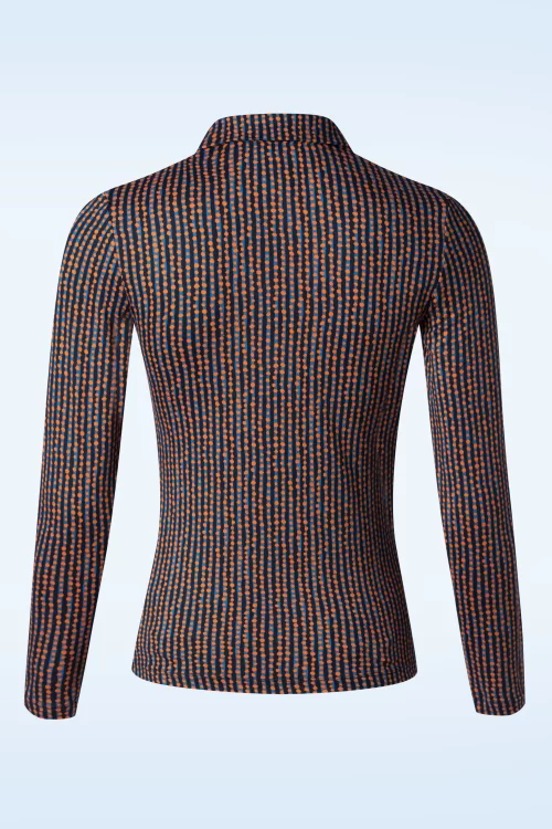 Surkana Sadie blouse in blauw en oranje