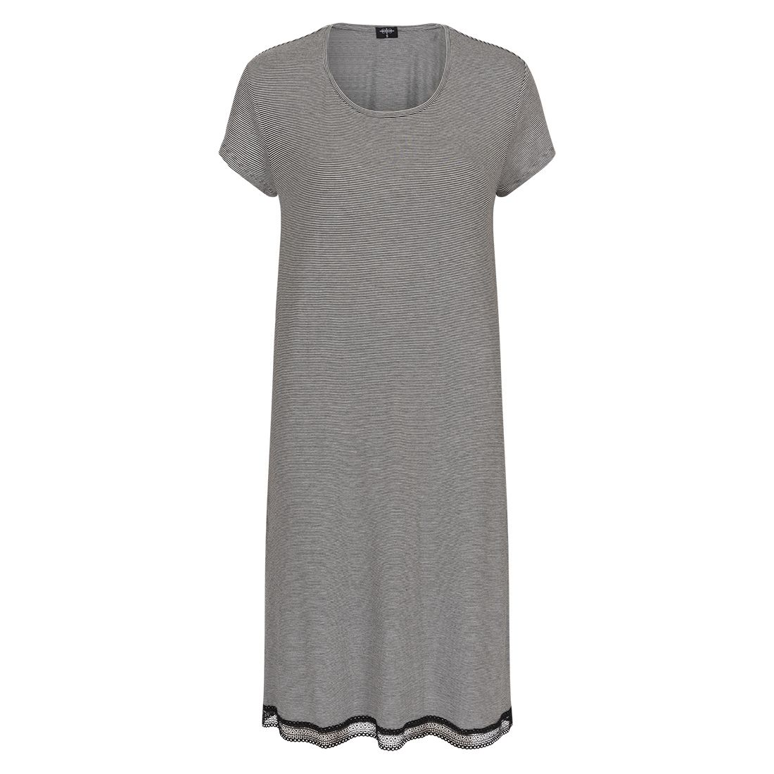Nattkjole med striper og korte ermer Lace