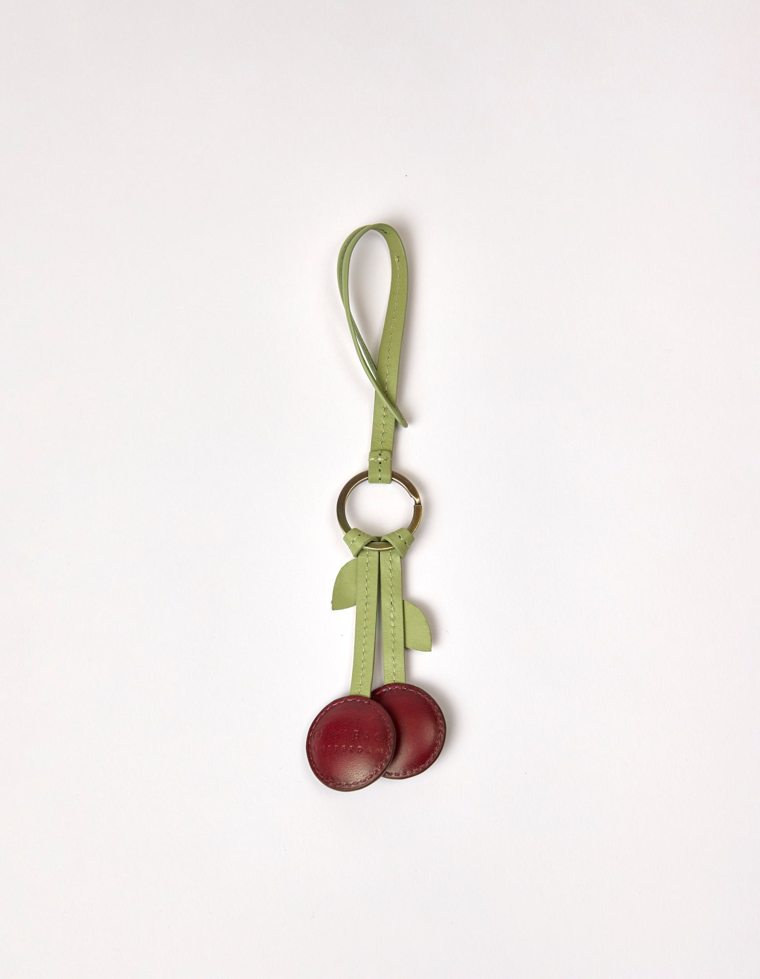 Cherry Bag Charm - Ruby Classic Leather