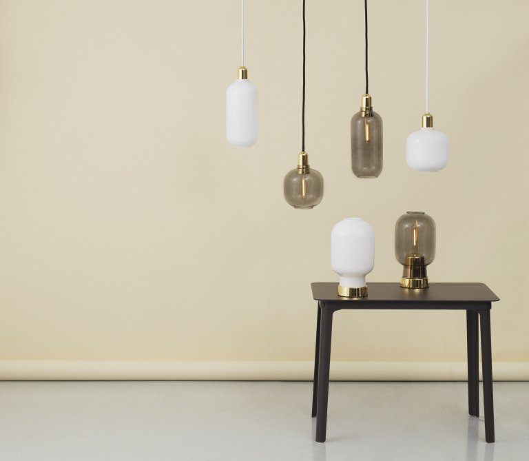 Normann Copenhagen Amp Lamp Brass hanglamp Ø11.2 large Smoke