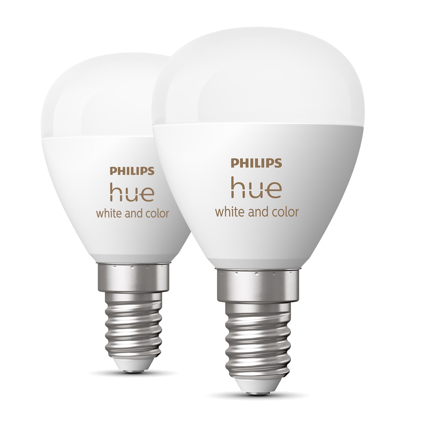 Philips Hue Luster Kuleformet LED-pære White and Color Ambiance E14 470 lm 2-pk.