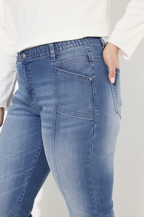 Boyfriend-Jeans, Ziernähte, weites Bein, 4-Pocket-Schnitt