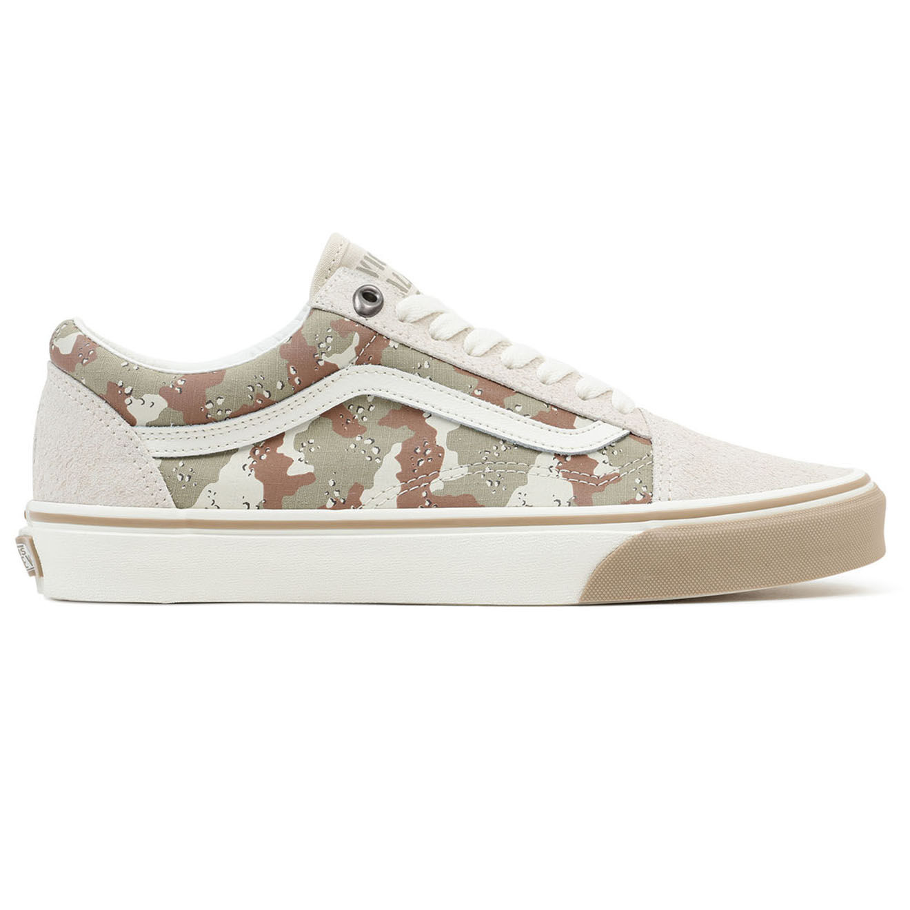 Vans Sneakers en Cuir & Textile Old Skool écrues