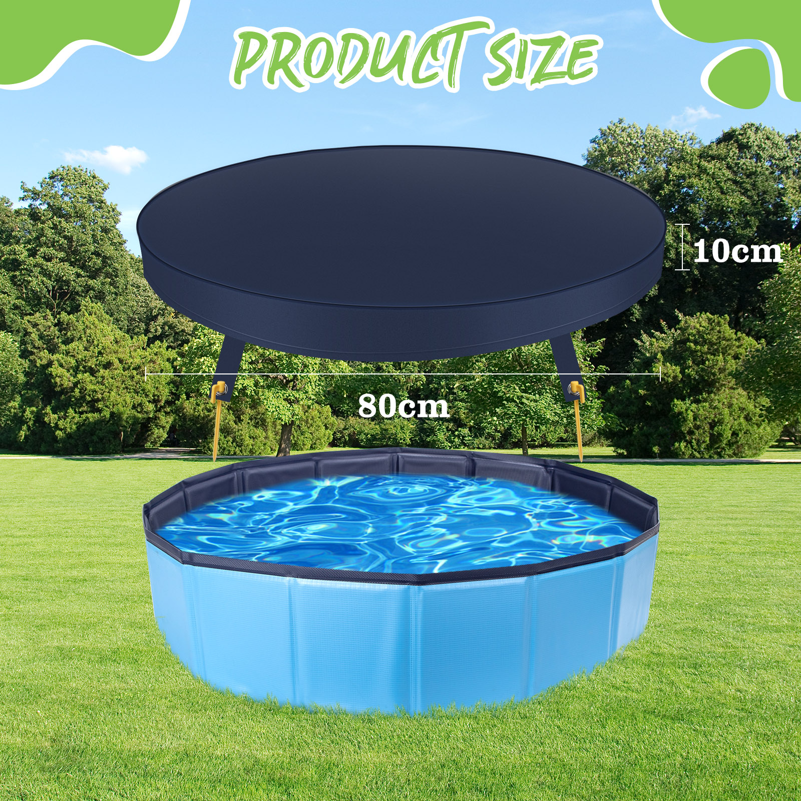 Capa para piscina Nobleza para cães, capa impermeável de PVC para banheira de cães