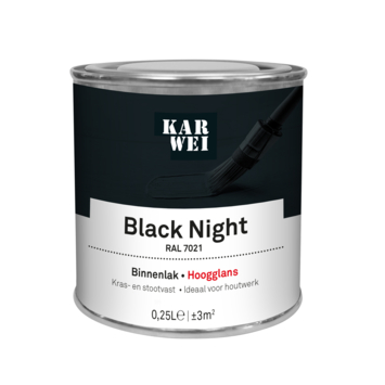 KARWEI binnenlak hoogglans RAL 7021 black night 250 ml