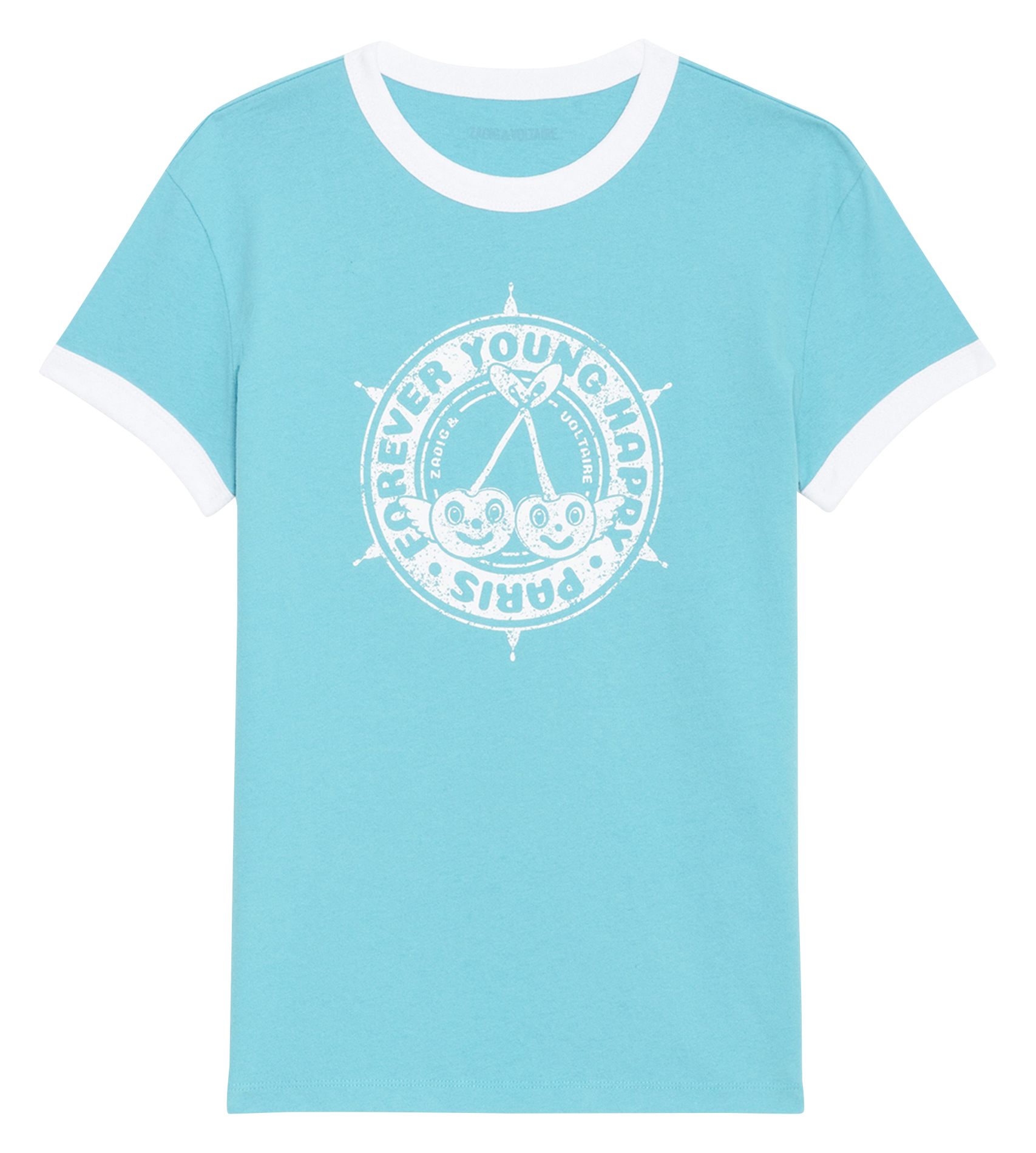 WALK - Tee-shirt col rond blason en coton bio | Bleu