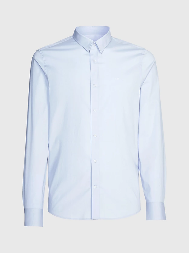 Camisa justa de popeline elástica