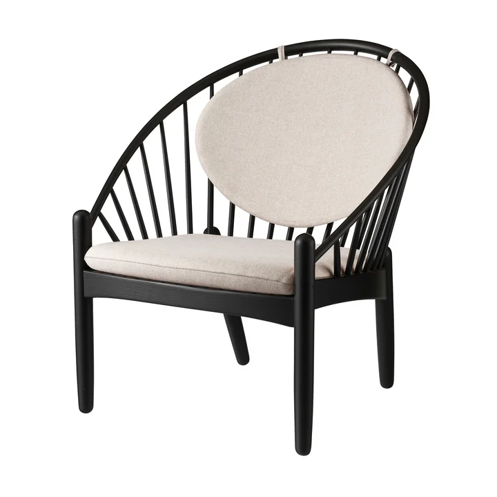 FDB Møbler - J166 Jørna Sessel, Rahmen jet black / beige (Main Line Flax 61)