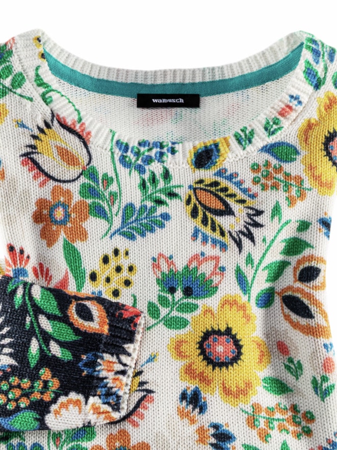 Baumwoll-Pullover Ikatmuster