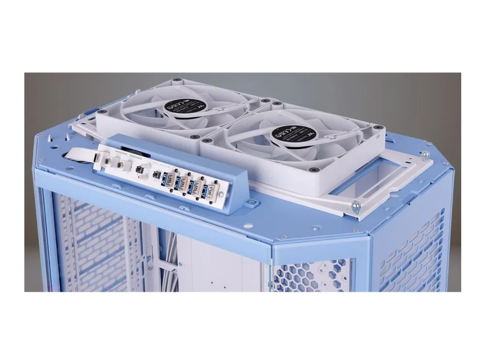 Thermaltake The Tower 600 - Mid tower - ATX - sidepanel med vindue (hærdet glas) - ingen strømforsyning (PS/2) - hydrangea-blå - USB/Lyd