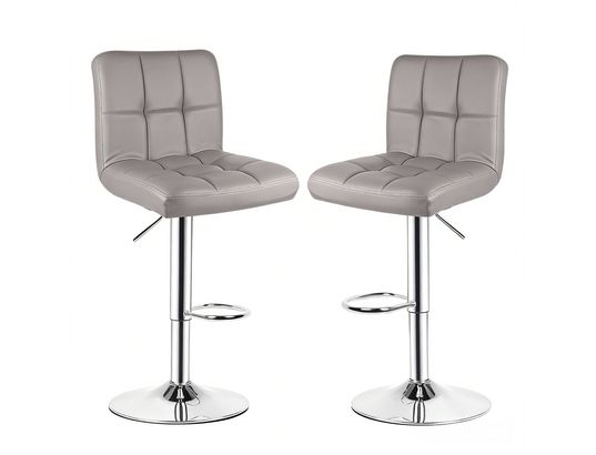 RATTANTREE - Tabouret de bar haut pivotant gris lot de 2