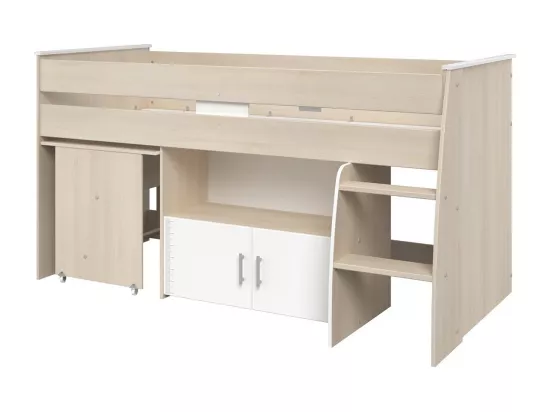 Lit Mezzanine Combiné avec Bureau, Couchage 90x200 cm - Charly